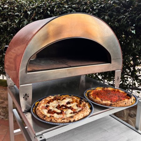 Horno de pizza móvil de gas natural grande para exteriores Emozione Pizza Party 2 pizzas