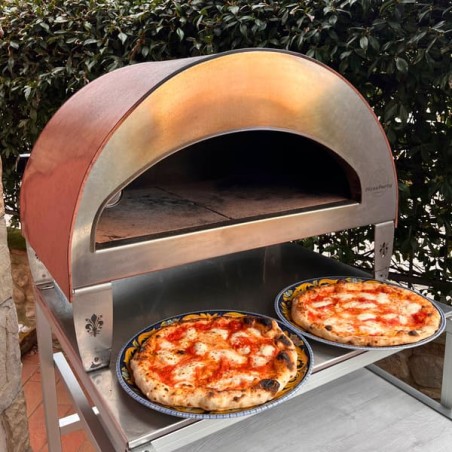 Horno de pizza móvil grande a gas para exteriores Emozione Pizza Party 2 pizzas