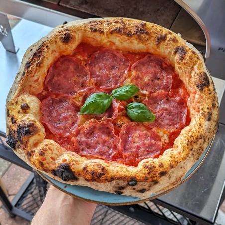 Stor utomhus gasdriven pizzaugn mobil Emozione Pizza Party 2 pizza