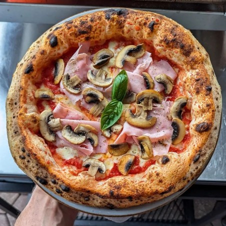 Stor utomhus gasdriven pizzaugn mobil Emozione Pizza Party 2 pizza