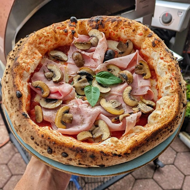 Stor utomhus gasdriven pizzaugn mobil Emozione Pizza Party 2 pizza