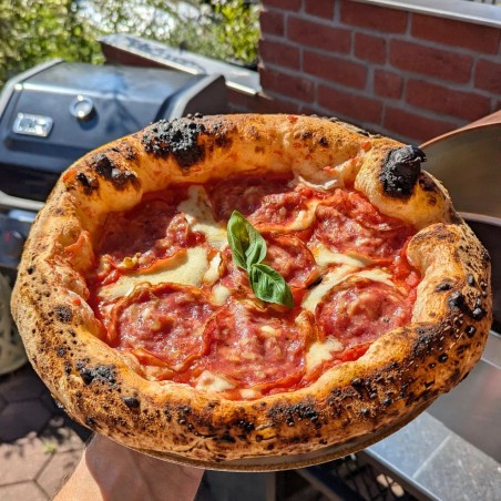 Stor utomhus gasdriven pizzaugn mobil Emozione Pizza Party 2 pizza