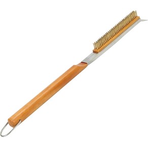 Cepillo de latón para limpiar el horno de pizza. Cepillo para limpiar el "Biscotto", cerdas blandas de latón