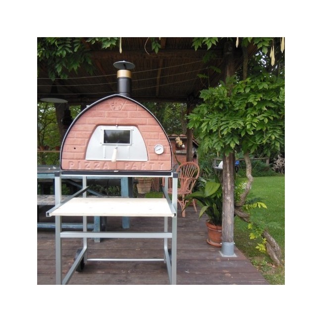 Wsparcie pieca opalanego drewnem 70x70 z kółkami, superlekki aluminium