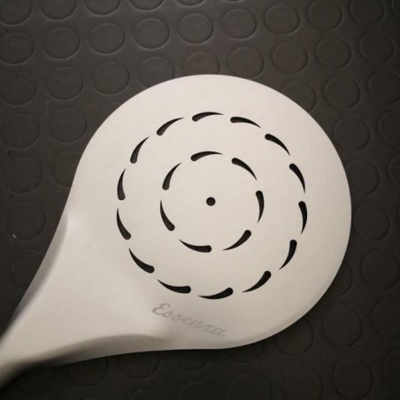 Paleta de pizza redonda de aluminio perforada de 18 cm (7") ligera y flexible.