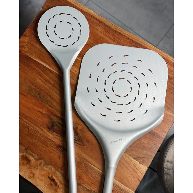 Perforeret rundt aluminium dreje pizza skovl 18 cm (7") letvægt og fleksibel
