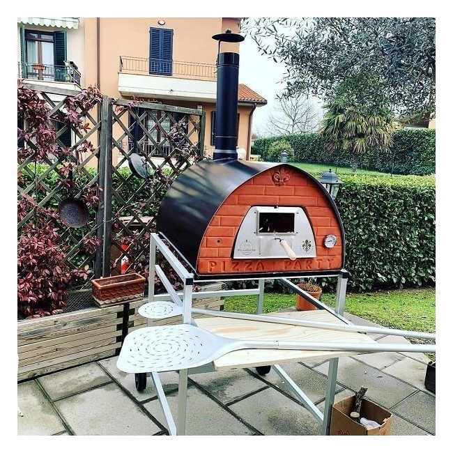Stor vedeldad pizzaugn mobil Pizzone portabel utomhuspizzaugn