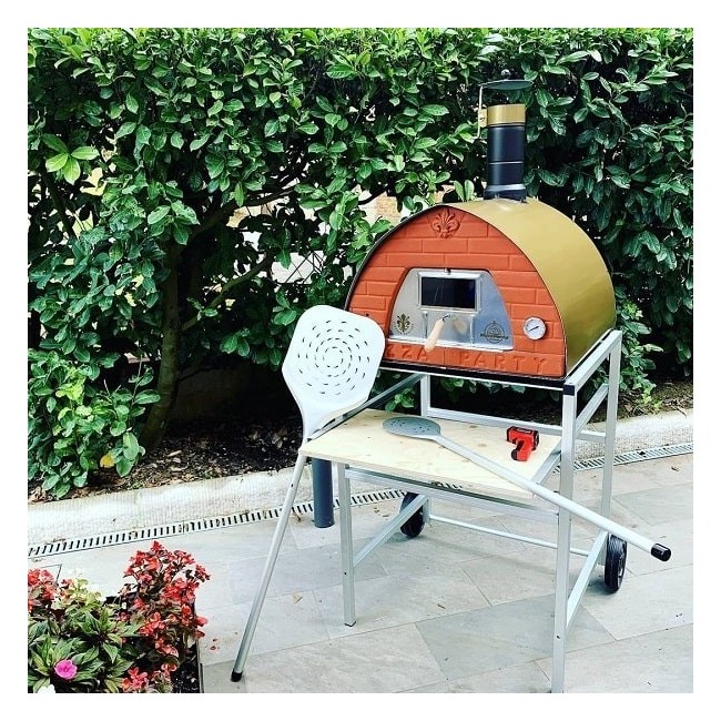 Four Pizza Party 70x70 Four en bois de chauffage en acier réfractaire pour pizza holzbackofen