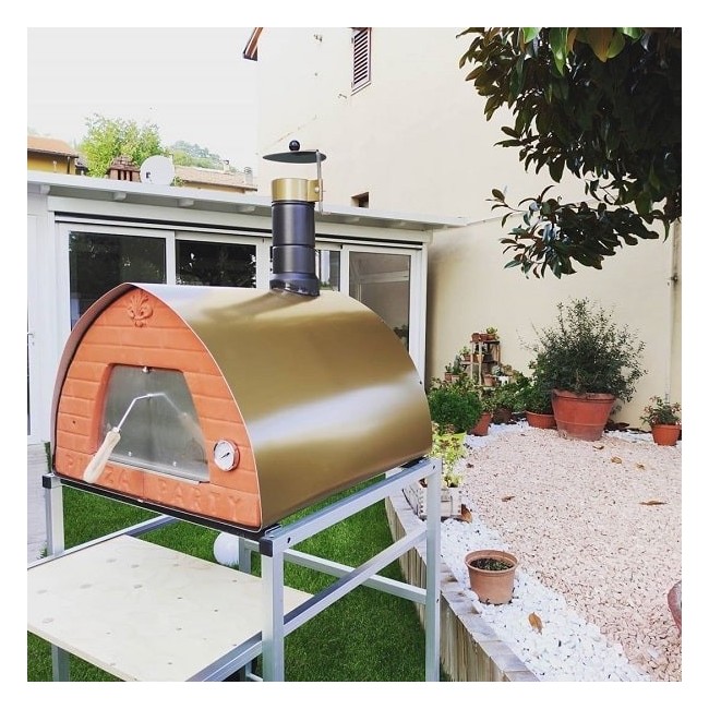 Four Pizza Party 70x70 Four en bois de chauffage en acier réfractaire pour pizza holzbackofen