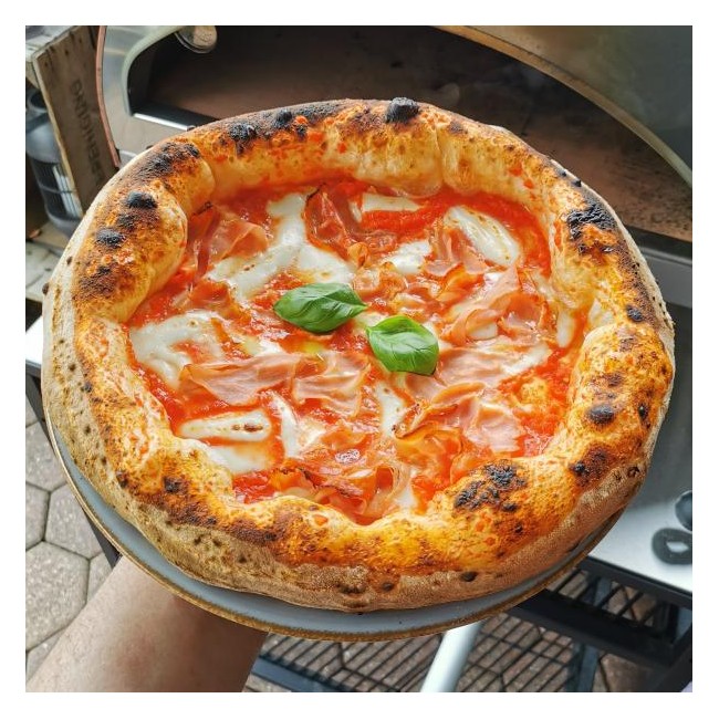 Stor utomhus gasdriven pizzaugn mobil Emozione Pizza Party 2 pizza